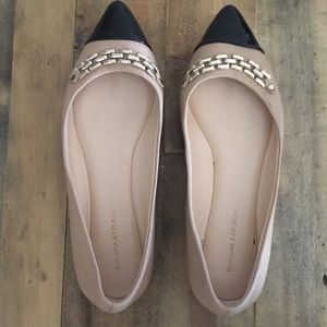 Tan Leather/Blk Patent Banana Republic Shoes Sz 8